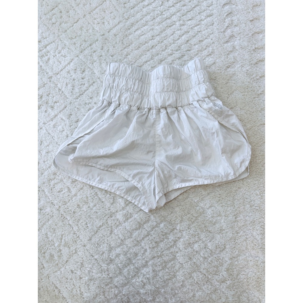 FP Movement The Way Home Shorts White High Rise Smocked Waist Athletic Small